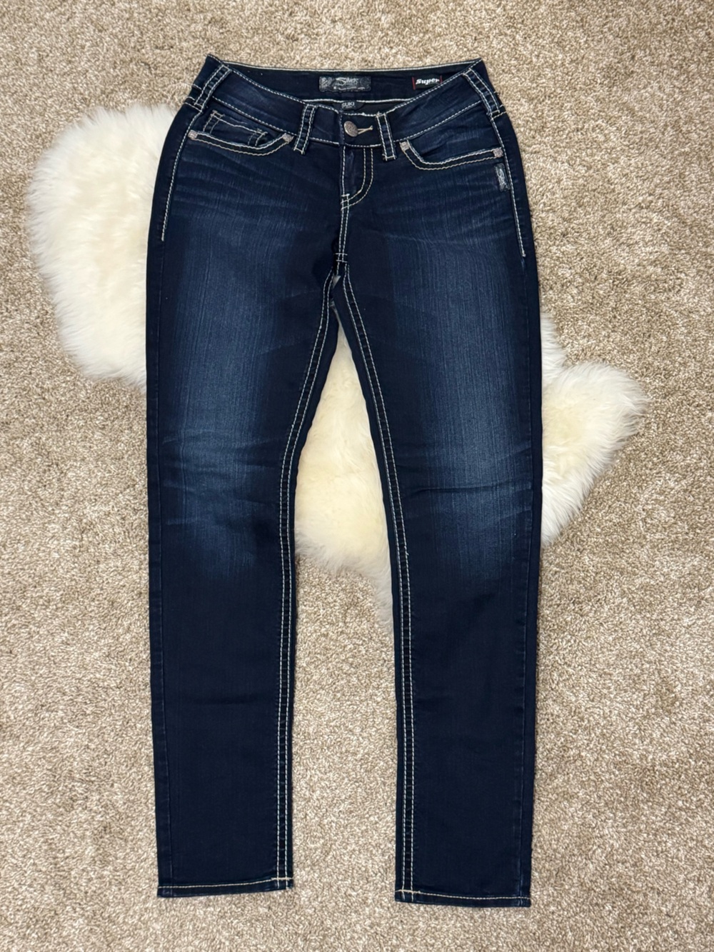 Silver Jeans Womens Dark Indigo Skinny Jeans
